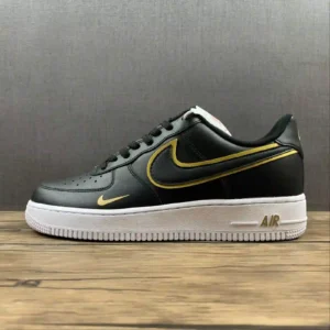 Air Force Metallic Swoosh Gold Black