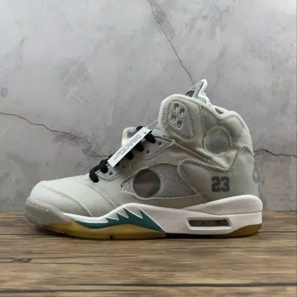 OFF White x Air Jordan 5 Green Purple